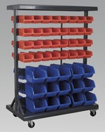 Mobile Bin Storage System with 94 Bins - Click Image to Close